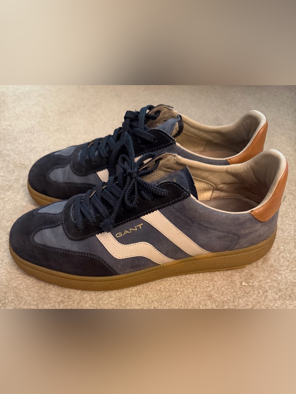 EUC Gant Cuzmo Suede Trainers, Dark Blue, size 9.5